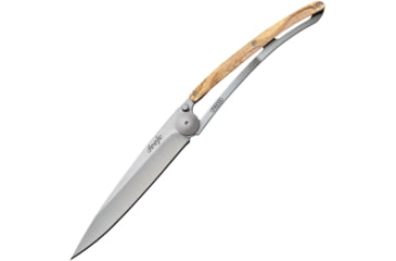 Image of Deejo Linerlock 37g Olive Wood Folding Knife, 3.75 satin finish blade, Olive wood handle, 1CB000001