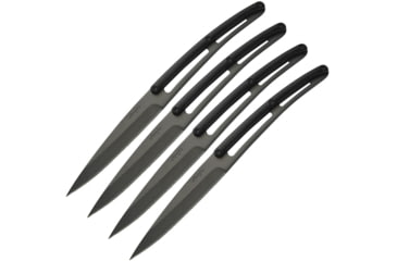 Image of Deejo Steak Bistro Tiium Kitchen Knives, 9in Overall, 4.25in Black Titanium Coated Serrated 420 SS Blade, Black ABS, Black, 4FP001