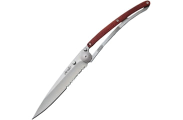 Image of Deejo Tattoo Linerlock 37g Coralwood Folding Knife, 3.75 satin finish partially serrated Z40C13 stain, Coralwood handle, 1CB000505