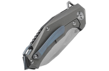 Image of Defcon JK Hybrid Framelock Blk/Gray Folding Knife, 3.63in D2 Tool Steel Sheepsfoot Blade, Black Textured G10 Handle With Gray Titanium Back Handle, Glass Breaker, Stonewash And Satin Blade, TF3220