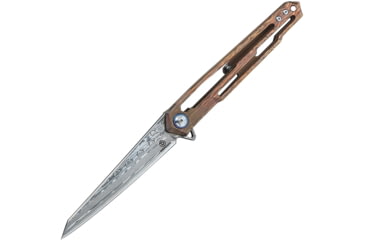 Image of Defcon Peregrine Framelock Folding Knife, Orange Damascus pattern titanium handle, TF 4394-2