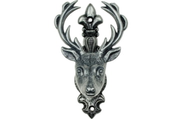 Image of Denix Dear Head Hanger Gray, Set Of Two, Silver Finish, Metal Construction, 22-1