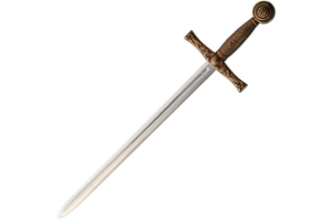 Image of Denix Excalibur Letter Opener, 7 unsharpened metal alloy blade, Brass finish metal alloy handle, 22-3030