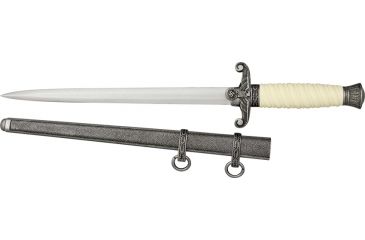 Image of Denix German Officers Dagger, 9.5in, Unsharpened Antique Gray Stainless Dagger, Imitation Ivory Handle DX4111G