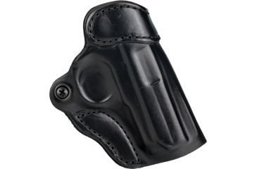 Image of DeSantis The Criss-Cross OWB Leather Holster. S&amp;W M&amp;P Shield 9/40,S&amp;W M&amp;P Shield M2.0 9/40,S&amp;W M&amp;P 9 Shield Plus,S&amp;W M&amp;P 9 Shield Plus With Red Dot, Left Hand, Black, 155BB5WZ0
