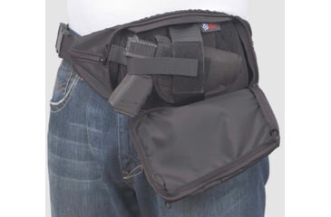Image of DeSantis Gunny Sack II Belt Nylon Holster, Kahr K9/40, P9/40/45, MK9/40, PM9, PM40, PM45, Keltec PF9, Ruger LC9, SIG P290, Colt Officer, Defender, New Agent 45, Ambidextrous, Nylon, Black, R71BJD6Z0