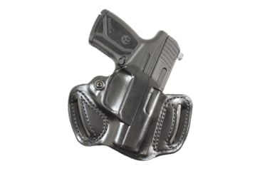 Image of DeSantis Mini Slide OWB Belt Holster, Unlined Leather, RM1C, Left Hand, Plain, Black, RM1C, 086BB1ZZ0