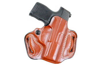 Image of DeSantis Mini Slide OWB Belt Holster, Unlined Leather, RM1C, Right Hand, Plain, Tan, RM1C, 086TA1ZZ0