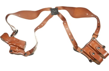 Image of DeSantis New York Undercover Rig Shoulder Leather Holsters, SIG Sauer P320 and P250 Full SIze and Compact w/ or w/o Romeo1 Reflex Sights and P320-M17, Left Hand, Plain, Tan, 11DTB7HJ0