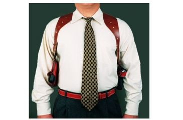 Image of DeSantis New York Undercover Shoulder Holster - Right, Tan w/ Double Mag Pouch 11DTAC7G0 - SIG P228, P229