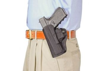 Image of DeSantis Nylon Mini Scabbard Belt Holster for Glock 26, Black, Left Hand M67BBE1Z0
