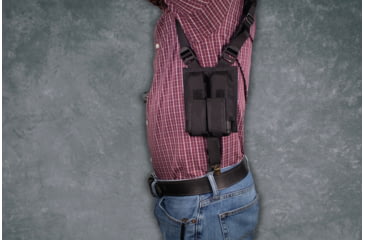 Image of DeSantis Patriot Grd Shoulder Rig Leather Shoulder Holster, Ambidextrous Hand, Black, M99BJ1LJ0