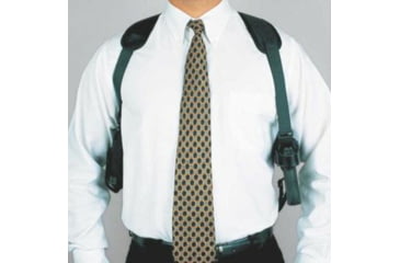 Image of DeSantis Patriot Shoulder Holster - Ambidextrous, Black w/ Double Magazine Pouch N84BJB6J0 - For Glock 19, 23, 36