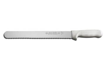 Image of Dexter Outdoors Sani-Safe 12in Dexsteel Blade Scalloped Steaking Knife, White Handle, S140-12SC-PCP