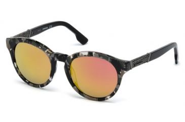 Image of Diesel DL0115 Sunglasses - Coloured Havana Frame Color, Roviex Mirror Lens Color