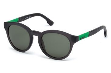 Image of Diesel DL0115 Sunglasses - Gray Frame Color, Green Lens Color