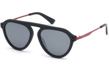Image of Diesel DL0277 Sunglasses - Matte Black Frame Color, Smoke Mirror Lens Color