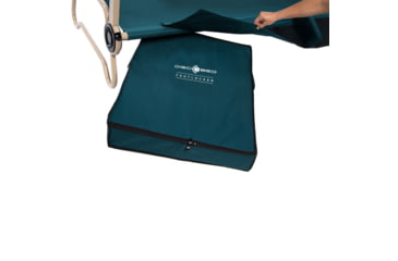 Image of Disc-O-Bed Angled Expandable Under Bunk FootLocker, 29in L x 24in W x 8.5-5.5in H, Green, 19812/GRN