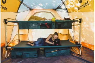 Image of Disc-O-Bed Angled Expandable Under Bunk FootLocker, 29in L x 24in W x 8.5-5.5in H, Green, 19812/GRN