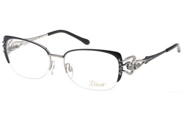Image of Diva 5440 Eyeglass Frames, Female, Blue Handpainted-Silver Frame, 53-16-132 5440-860