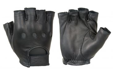 Image of Damascus D22S Leather Driving Gloves Half-Finger Unlined, Small, Black, Small D22SSM