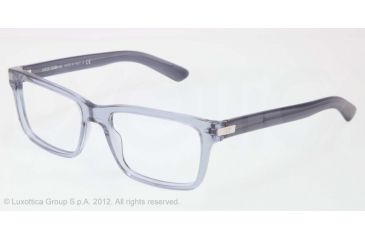 Image of Dolce&amp;Gabbana BLOCK HINGE DG3157 Progressive Prescription Eyeglasses 2694-53 - Transparent Azure Frame, Demo Lens Lenses