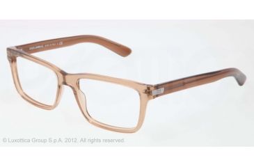 Image of Dolce&amp;Gabbana BLOCK HINGE DG3157 Progressive Prescription Eyeglasses 2695-53 - Transparent Brown Frame, Demo Lens Lenses