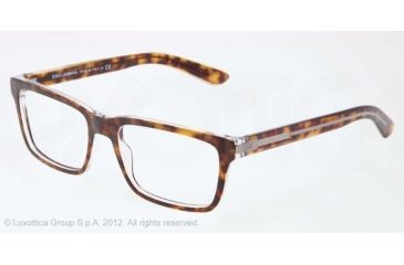 Image of Dolce&amp;Gabbana BLOCK HINGE DG3157 Progressive Prescription Eyeglasses 556-53 - Top Havana On Crystal Frame, Demo Lens Lenses