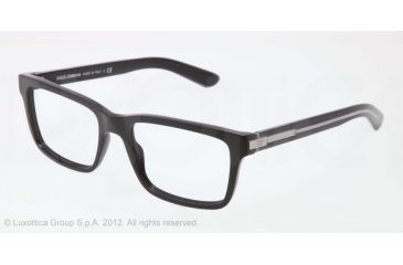Image of Dolce&amp;Gabbana BLOCK HINGE DG3157 Progressive Prescription Eyeglasses 675-53 - Black Frame, Demo Lens Lenses
