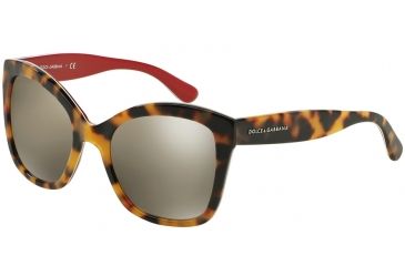 Image of Dolce&amp;Gabbana CONTEMPORARY DG4240 Single Vision Prescription Sunglasses DG4240-28936G-54 - Lens Diameter 54 mm, Frame Color Top Havana On Red