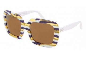 Image of Dolce&amp;Gabbana DG4035 SV Prescription Sunglasses - Violet Striped Brown Mirror Bronze Frame / 54 mm Prescription Lenses, 842-F9-5420
