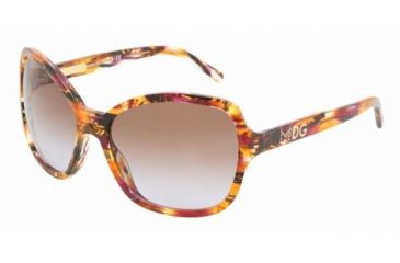 Image of Dolce&amp;Gabbana DG4107 Bifocal Sunglasses - Violet/Orange Brown Gradient Violet Frame / 61 mm Prescription Lenses, 181268-6117