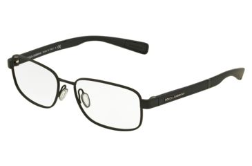 Image of Dolce&amp;Gabbana DG1281 Single Vision Prescription Eyeglasses 1260-53 - Black Rubber Frame
