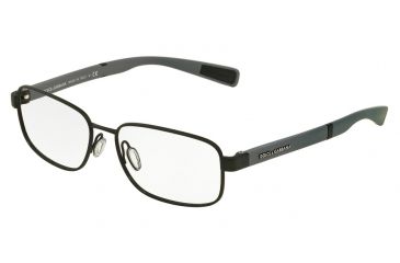 Image of Dolce&amp;Gabbana DG1281 Single Vision Prescription Eyeglasses 1289-53 - Black Rubber Frame