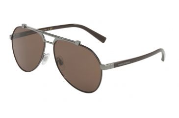 Image of Dolce&amp;Gabbana DG2189 Bifocal Prescription Sunglasses DG2189-131573-61 - Lens Diameter 61 mm, Frame Color Matte Brown/Gunmetal