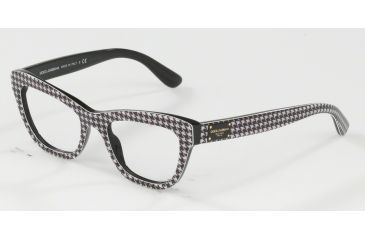 Image of Dolce&amp;Gabbana DG3253F Bifocal Prescription Eyeglasses 3079-51 - Pied De Poule On Black Frame