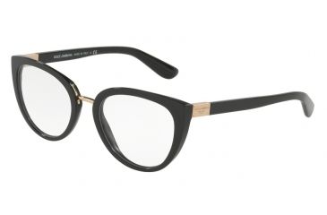 Image of Dolce&amp;Gabbana DG3262 Progressive Prescription Eyeglasses 501-53 - Black Frame