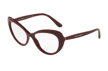 Image of Dolce&amp;Gabbana DG3264F Single Vision Prescription Eyeglasses 3091-54 - Bordeaux Frame