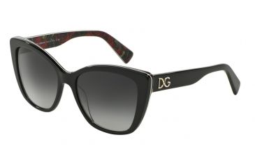 Image of Dolce&amp;Gabbana DG4216 Bifocal Prescription Sunglasses DG4216-29408G-55 - Lens Diameter 55 mm, Frame Color Black On Printing Roses