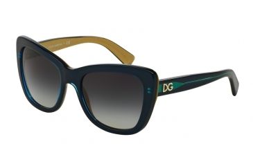 Image of Dolce&amp;Gabbana DG4260 Single Vision Prescription Sunglasses DG4260-29588G-54 - Lens Diameter 54 mm, Frame Color Top Petroleum On Gold