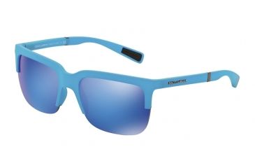 Image of Dolce&amp;Gabbana DG6097 Sunglasses 301525-58 - Azure Rubber Frame, Green Mirror Light Blue Lenses