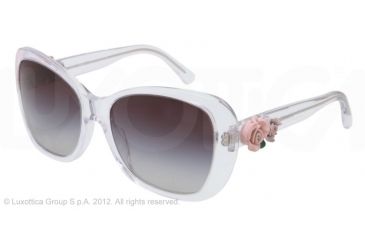 Image of Dolce&amp;Gabbana FLOWERS DG4184 Sunglasses 656/8G-57 - Crystal Frame, Gray Gradient Lenses