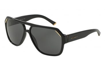 Image of Dolce&amp;Gabbana ICONIC EVOLUTION DG4138 Single Vision Prescription Sunglasses DG4138-501-87-62 - Lens Diameter 62 mm, Lens Diameter 62 mm, Frame Color Shiny Black