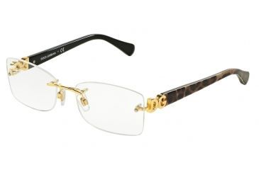 Image of Dolce&amp;Gabbana ICONIC LOGO DG1278 Bifocal Prescription Eyeglasses 02-52 - Gold Frame
