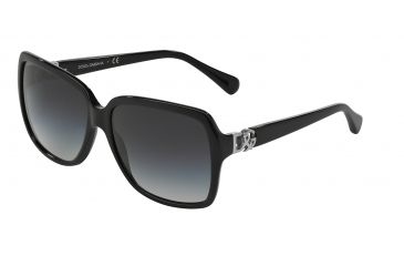 Image of Dolce&amp;Gabbana ICONIC LOGO DG4164P Progressive Prescription Sunglasses DG4164P-501-8G-5816 - Frame Color Black, Lens Diameter 58 mm