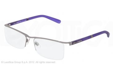 Image of Dolce&amp;Gabbana LIFESTYLE DG1249 Progressive Prescription Eyeglasses 1235-53 - Matte Gunmetal Frame
