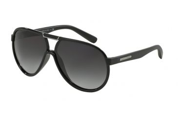Image of Dolce&amp;Gabbana LIFESTYLE DG6078 Sunglasses 26418G-61 - Black Frame, Gray Gradient Lenses