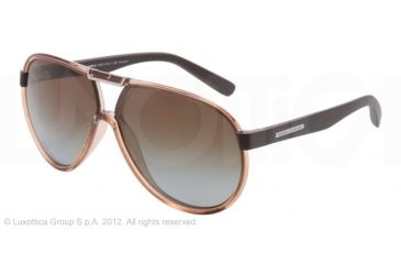Image of Dolce&amp;Gabbana LIFESTYLE DG6078 Sunglasses 2642T5-61 - Brown Transparent Frame, Polar Brown Gradient Lenses