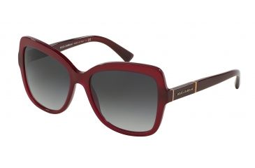 Image of Dolce&amp;Gabbana LOGO PLAQUE DG4244 Single Vision Prescription Sunglasses DG4244-26818G-57 - Lens Diameter 57 mm, Frame Color Opal Red