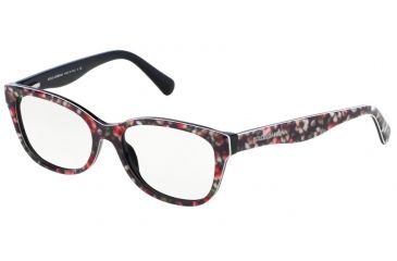 Image of Dolce&amp;Gabbana MATT SILK DG3136 Bifocal Prescription Eyeglasses 2778-55 - Top Black Flowers On Black Frame